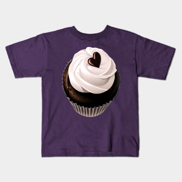 Chocolate Cupcake with Love Kids T-Shirt by SDAIUser